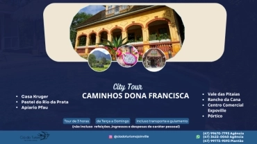 CITY TOUR CAMINHOS DONA FRANCISCA TER/DOM